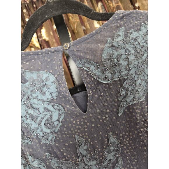 Anthropologie Neomia Appliqué Beaded Lace Tunic Flowy Boho Chic Blouse Medium - Picture 13 of 16